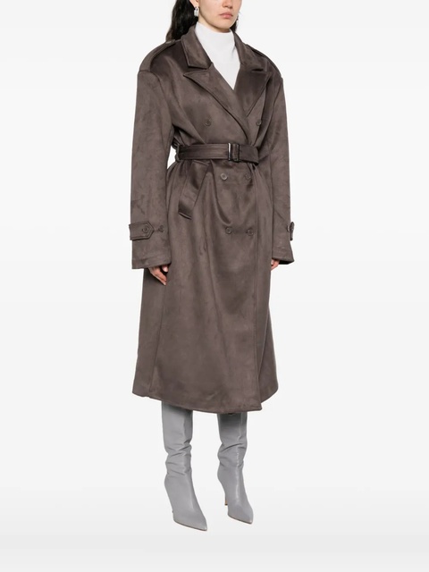The Frankie Shop Pembroke belted double-breasted trench coat - Grey - zdjęcie produktu nr 2