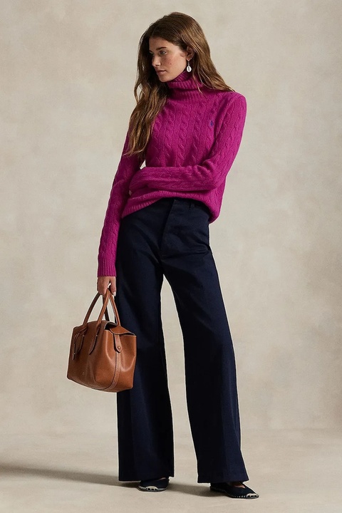 Polo Ralph Lauren sweter wełniany damski kolor różowy lekki z golfem 211888686 - zdjęcie produktu nr 2