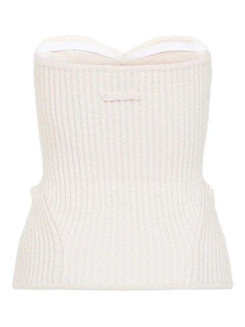 Jean Paul Gaultier ribbed sweetheart top - White - zdjęcie produktu nr 1