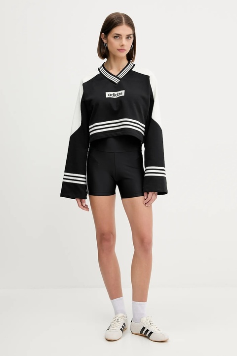 adidas Originals bluza Crew Sweatshirt damska kolor czarny wzorzysta JW7273 - zdjęcie produktu nr 2