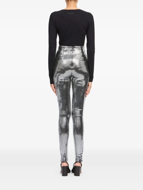MM6 Maison Margiela sequinned tailored trousers - Silver - zdjęcie produktu nr 2