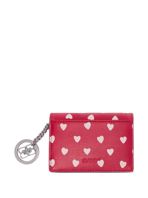 GANNI heart-print logo-charm wallet - Red - zdjęcie produktu nr 2