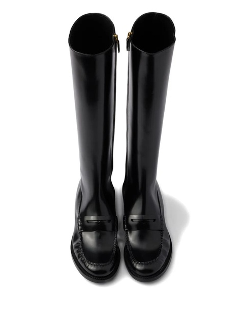 Prada leather zip-fastening boots - Black - zdjęcie produktu nr 1