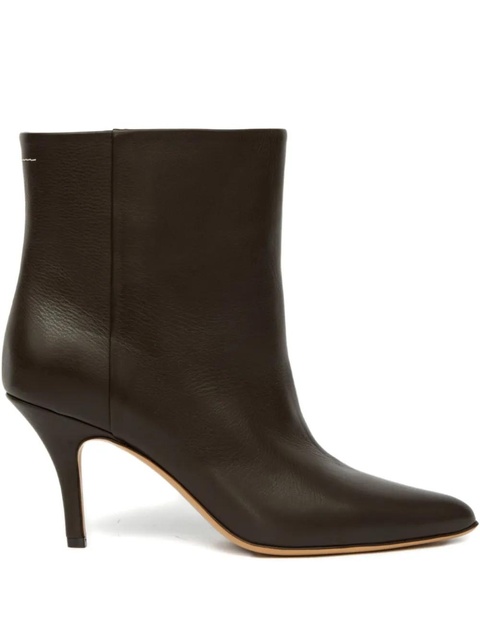 MM6 Maison Margiela pointed-toe leather ankle boots - Brown - zdjęcie produktu nr 2
