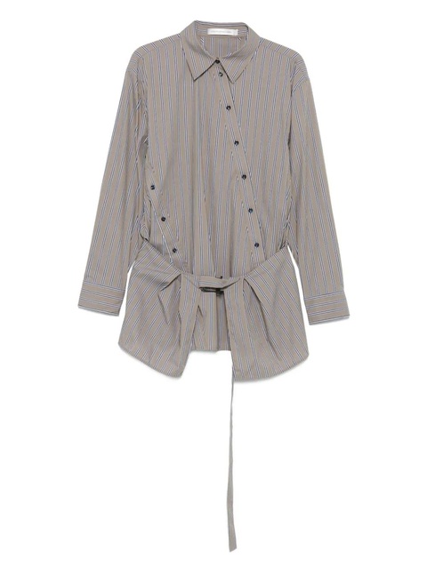 Christopher Esber striped belted shirt - Green - zdjęcie produktu nr 1