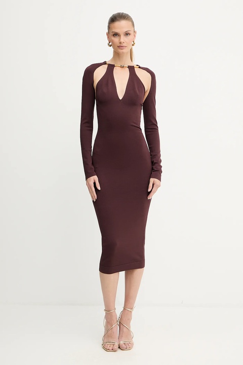 Elisabetta Franchi sukienka kolor bordowy midi dopasowana AM11S56E2 - zdjęcie produktu nr 1