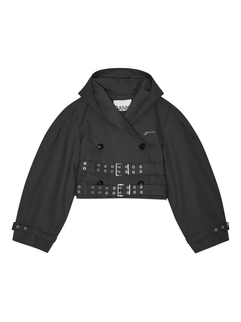 GANNI hooded buckle-fastening jacket - Black - zdjęcie produktu nr 1