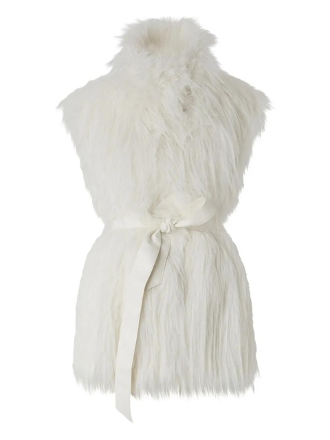 PINKO faux-fur belted vest - White - zdjęcie produktu nr 1