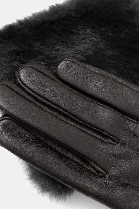 Answear.LAB rękawiczki skórzane damskie kolor brązowy - zdjęcie produktu nr 2