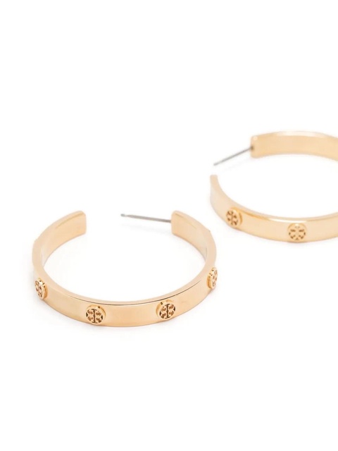 Tory Burch embossed-logo hoop earrings - Gold - zdjęcie produktu nr 1