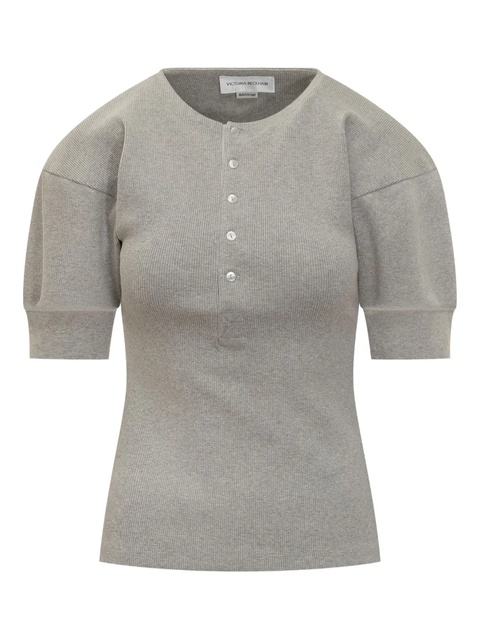 Victoria Beckham puffed-sleeve top - Grey - zdjęcie produktu nr 2