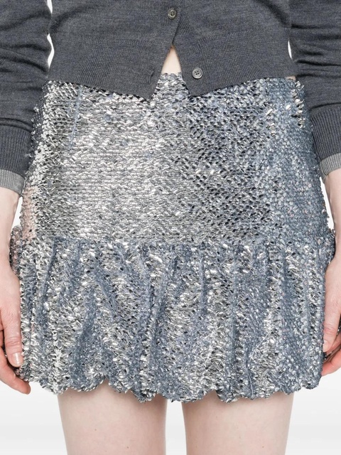 16Arlington sequinned bubble-hem mini skirt - Silver - zdjęcie produktu nr 2