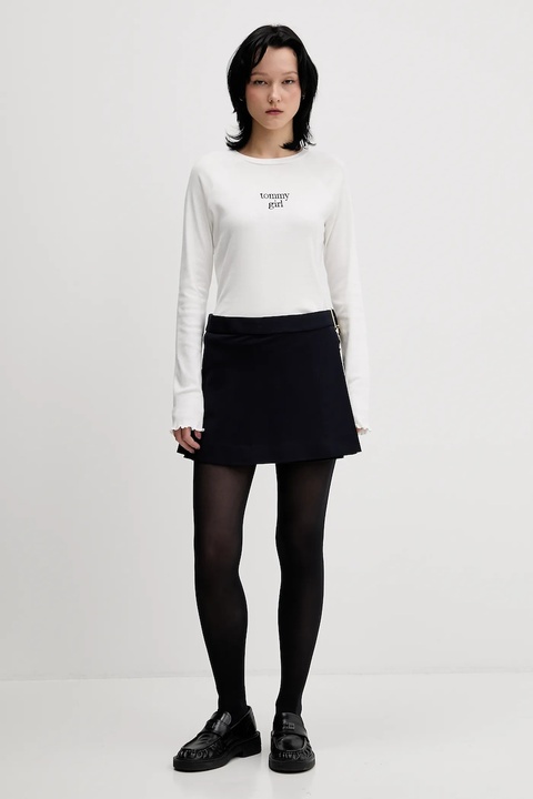 Tommy Jeans longsleeve bawełniany kolor biały DW0DW22499 - zdjęcie produktu nr 2