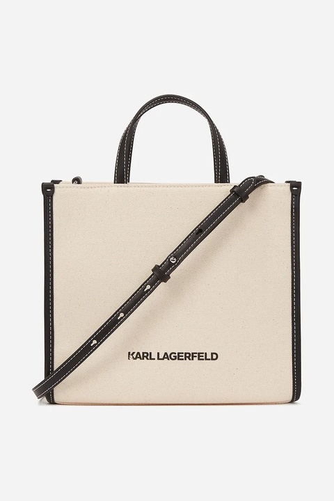 Karl Lagerfeld torebka bawełniana kolor beżowy A2W50028 - zdjęcie produktu nr 2