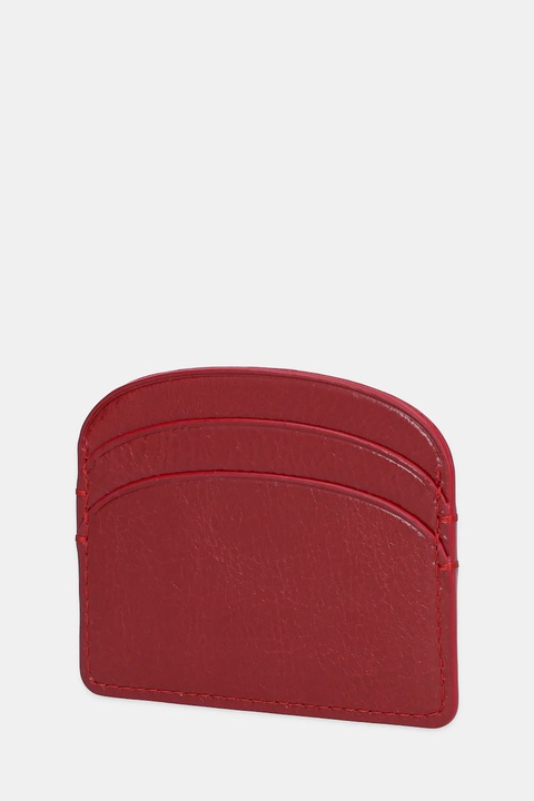 A.P.C. etui na karty skórzane porte-cartes demi-lune kolor czerwony PXCCK.F63270 - zdjęcie produktu nr 2