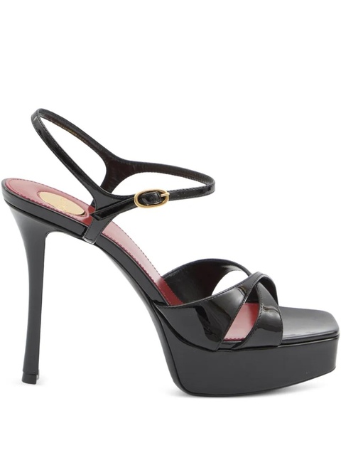 Saint Laurent 110mm crossover platform sandals - Black - zdjęcie produktu nr 1