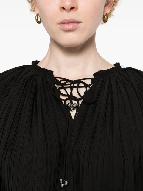 Lanvin long-sleeve pleated blouse - Black - zdjęcie produktu nr 2