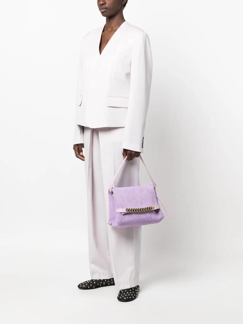 Victoria Beckham Chain Pouch suede shoulder bag - Purple - zdjęcie produktu nr 2