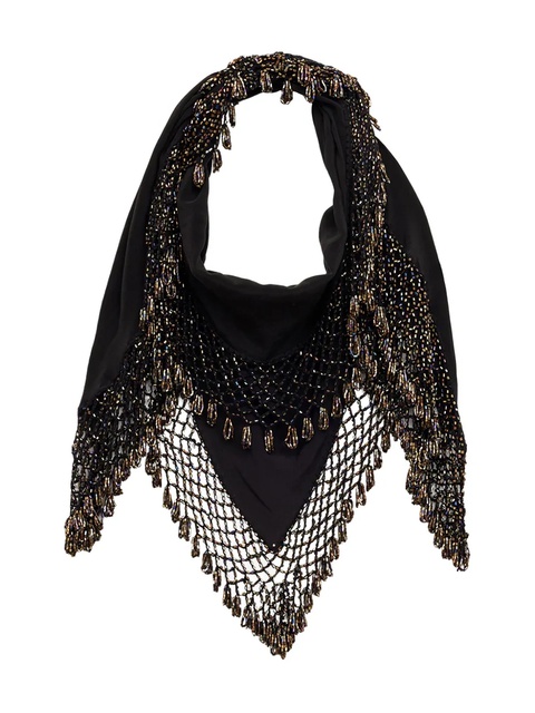 ISABEL MARANT Ezane beaded neckerchief - Black - zdjęcie produktu nr 2