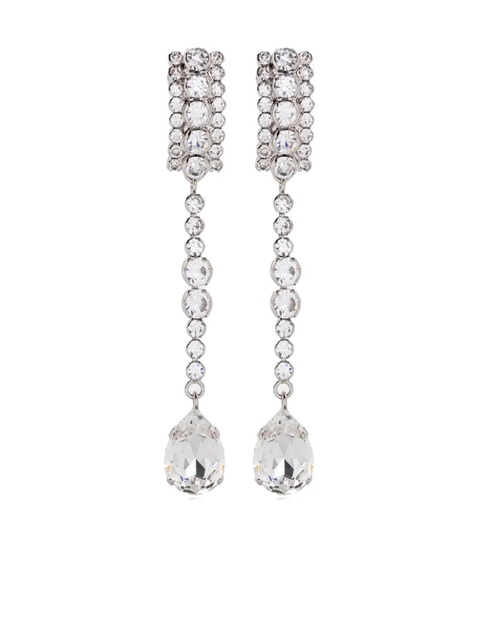 Alessandra Rich crystal-embellished drop earrings - Silver - zdjęcie produktu nr 1