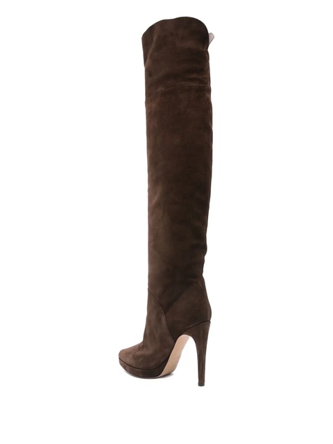 Casadei 100mm suede stiletto knee-high boots - Brown - zdjęcie produktu nr 1
