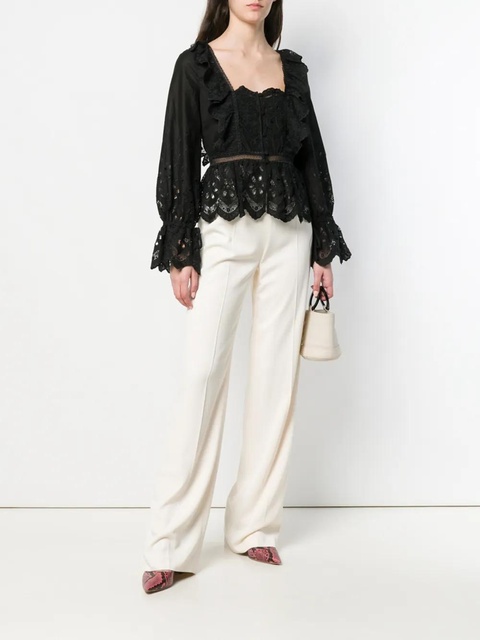 Self-Portrait lace embroidered blouse - Black - zdjęcie produktu nr 2