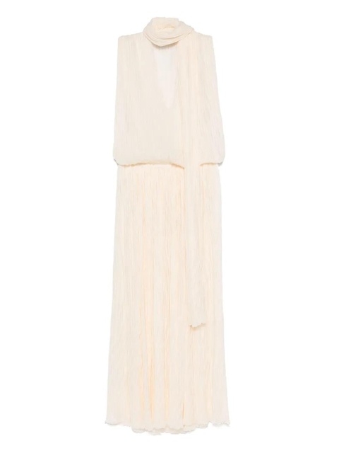 Blumarine pleated asymmetric midi dress - Neutrals - zdjęcie produktu nr 1