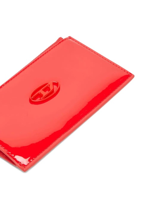 Diesel logo-plaque zip-fastening card holder - Red - zdjęcie produktu nr 1