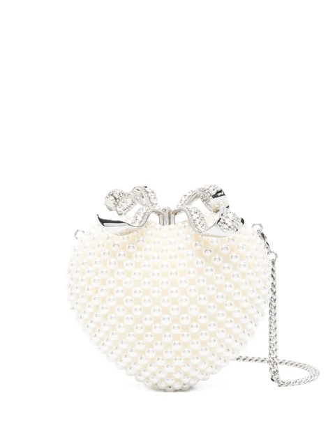 Self-Portrait Pearl Heart clutch - Neutrals - zdjęcie produktu nr 1
