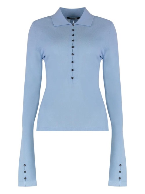Jacquemus long-sleeve polo top - Blue - zdjęcie produktu nr 1