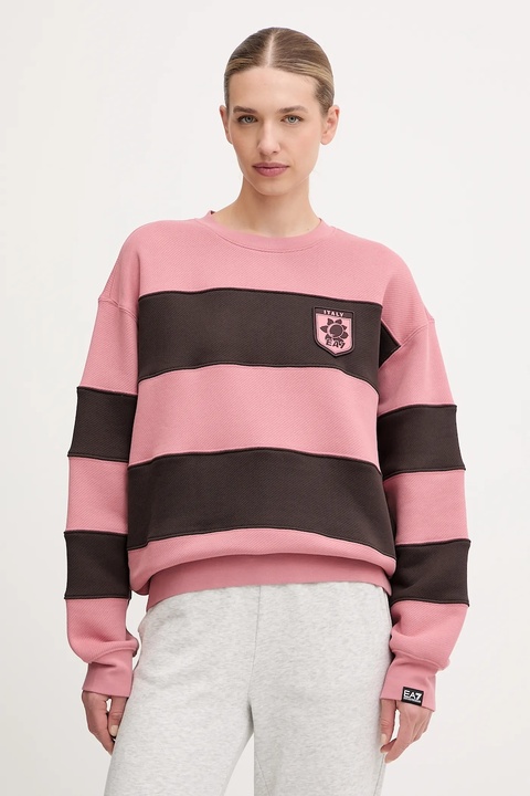 EA7 Emporio Armani bluza bawełniana damska kolor różowy z aplikacją AF16427.7X000143 - zdjęcie produktu nr 1