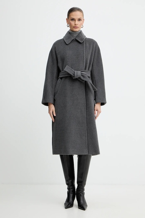 Marella płaszcz wełniany kolor szary 2523016142200 - zdjęcie produktu nr 2