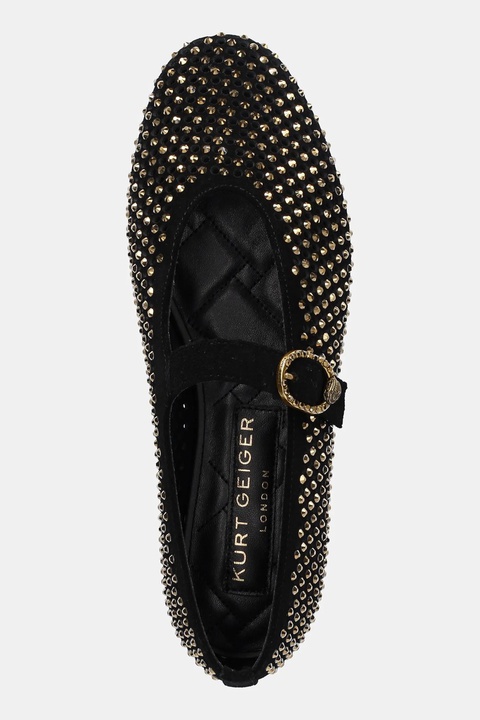 Kurt Geiger London baleriny zamszowe Mayfair Ballet Flat kolor czarny 2656309209 - zdjęcie produktu nr 2