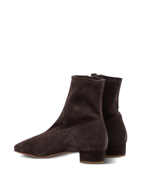 BY FAR suede zip ankle boots - Brown - zdjęcie produktu nr 2
