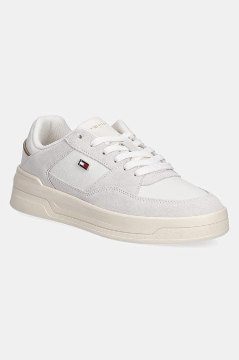 Tommy Hilfiger sneakersy skórzane ESSENTIAL BASKET SNEAKER kolor beżowy FW0FW08456 - zdjęcie produktu nr 1