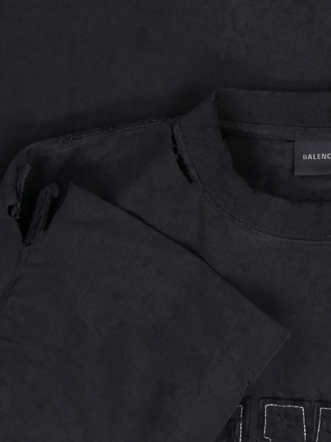Balenciaga destroyed logo T-shirt - Black - zdjęcie produktu nr 2