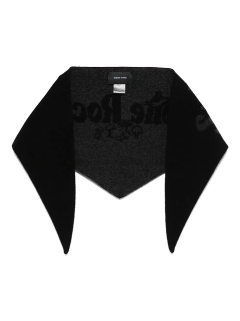 Simone Rocha graphic-logo neckerchief - BLACK/CHARCOAL - zdjęcie produktu nr 1