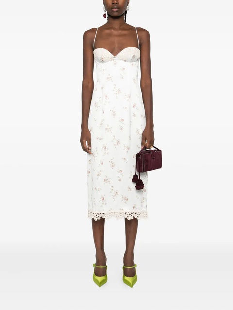 Magda Butrym floral lace-trimmed slip midi dress - Neutrals - zdjęcie produktu nr 2