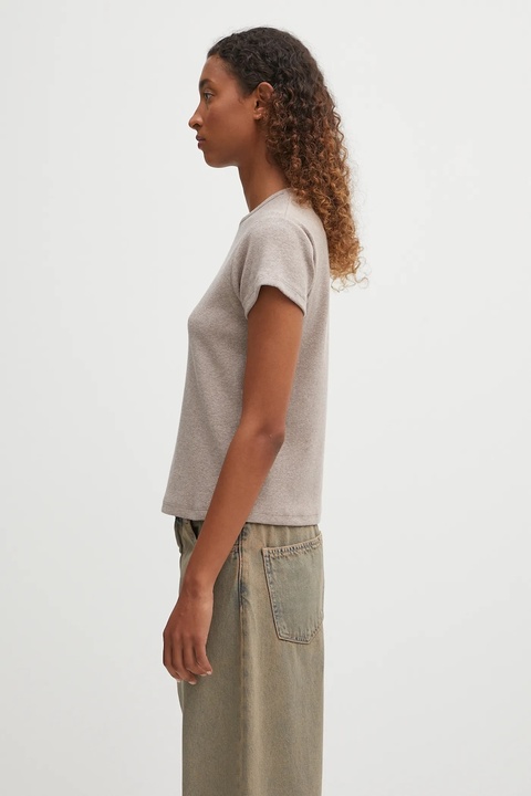 MM6 Maison Margiela t-shirt z domieszką wełny kolor beżowy S52GC0357.M20122.809 - zdjęcie produktu nr 2