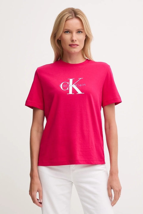 Calvin Klein Jeans t-shirt bawełniany damski kolor różowy LV047B865G - zdjęcie produktu nr 1