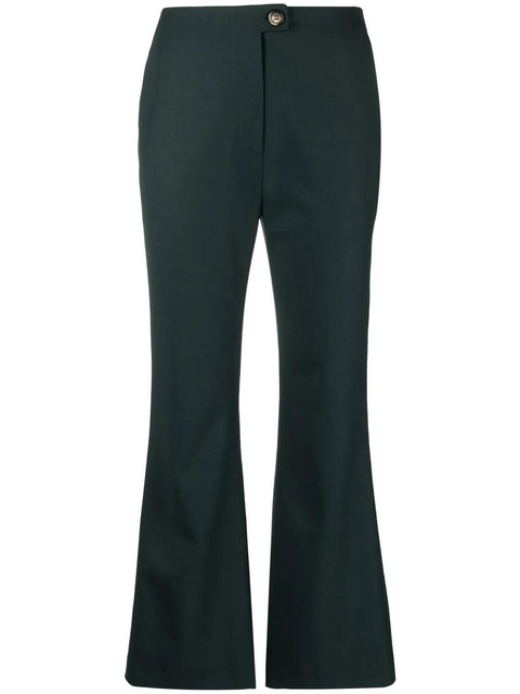 Nanushka Kyma cropped kick-flare trousers - Green - zdjęcie produktu nr 1