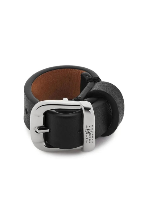 MM6 Maison Margiela leather buckle ring - Black - zdjęcie produktu nr 1