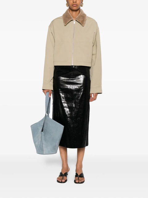 Nanushka zip-up faux fur-collar jacket - Neutrals - zdjęcie produktu nr 1