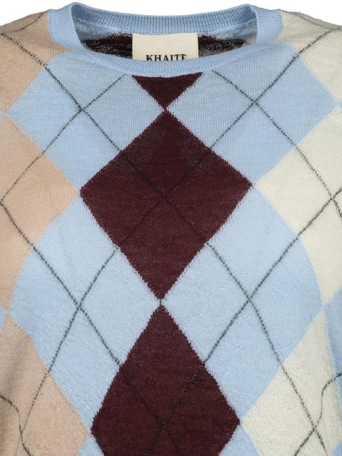 KHAITE Anders argyle sweater - Blue - zdjęcie produktu nr 2