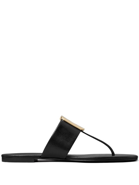 Tory Burch Georgia logo-debossed flip flops - Black - zdjęcie produktu nr 2
