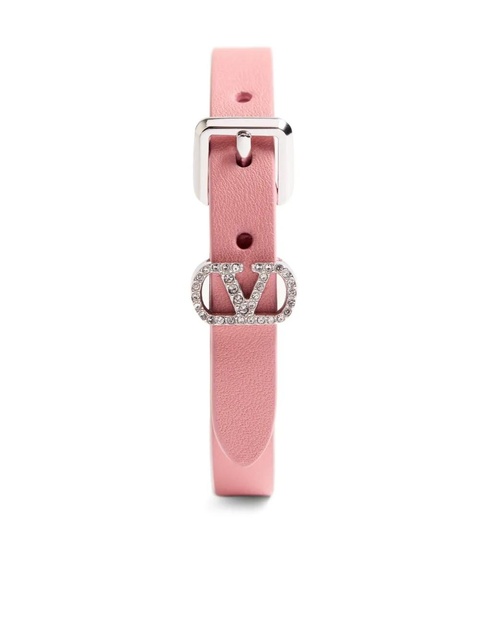 Valentino Garavani Ovalette Swarovski®-crystal leather bracelet - Pink - zdjęcie produktu nr 2
