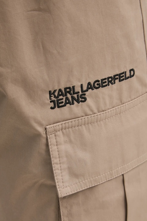 Karl Lagerfeld Jeans spodnie damskie kolor beżowy proste high waist A1W10062 - zdjęcie produktu nr 2