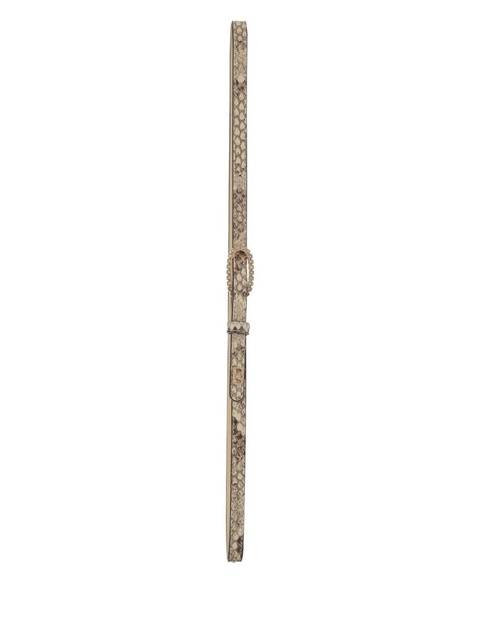 Valentino Garavani snakeskin-effect crystal-embellished belt - Neutrals - zdjęcie produktu nr 2