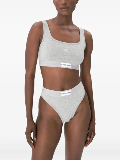 Marine Serre Moon-embroidered sports bra - Grey - zdjęcie produktu nr 2