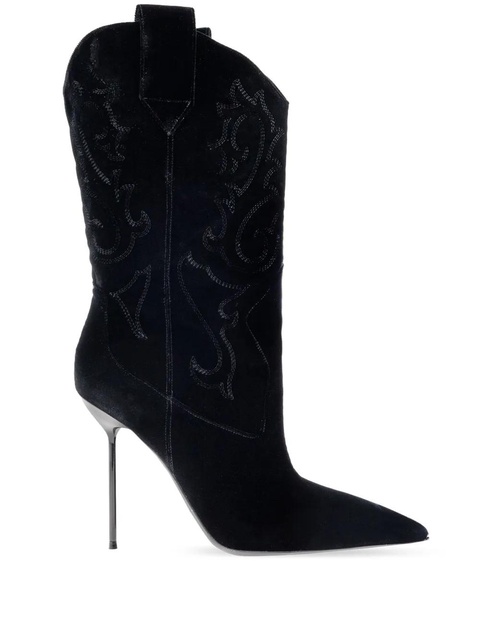Paris Texas 105mm Lidia embroidered heeled boots - Black - zdjęcie produktu nr 1
